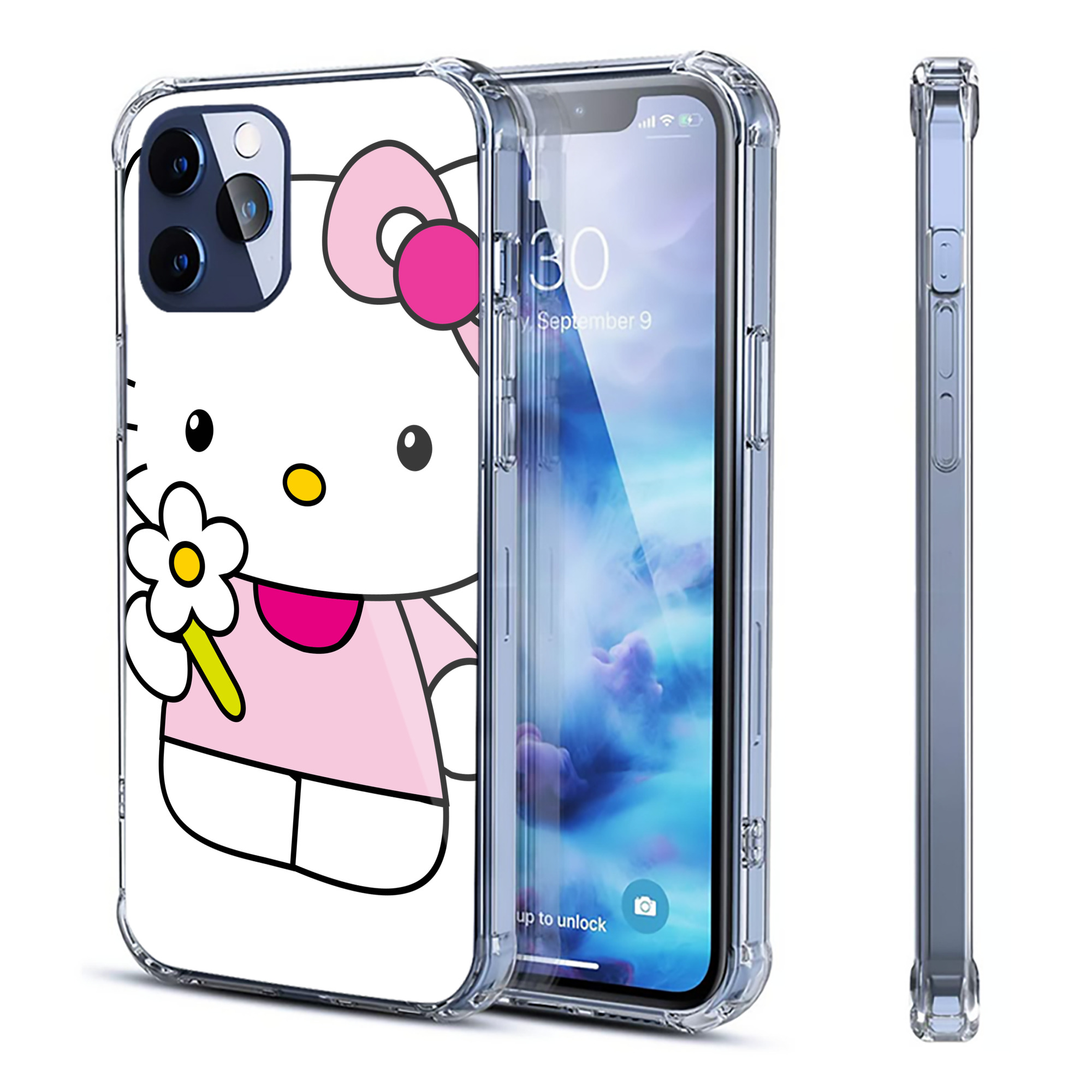 （画像用） Hello Kitty ハローキティ 【iPhone 12シリーズ対応】透明スマホケース（クリアソフトケース）